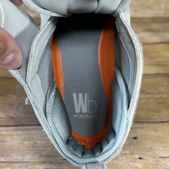 WORLD BOOTS Sz 12 Mens Chukka Moccasin Boots 100% Leather Suede Light Blue - Picture 14 of 16